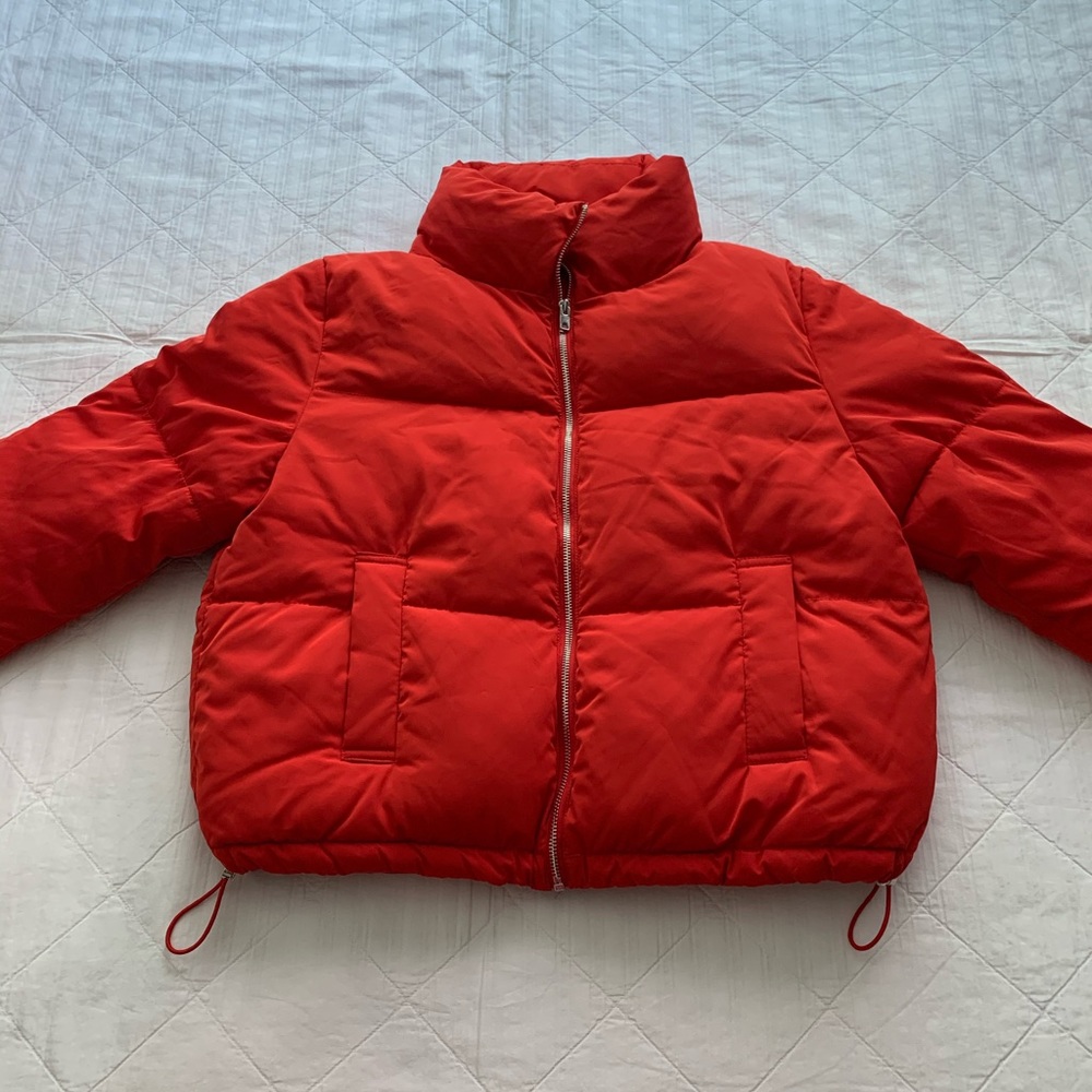 Puffy red jacket